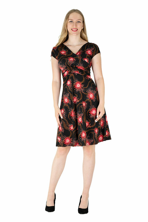Startseite 7 Kleid Felica RedFlower-Print