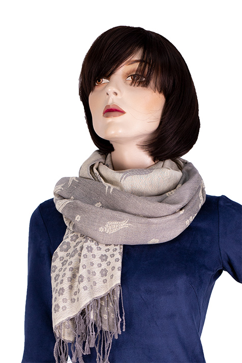 Schal_weiß-grau_b Jacquard-Schal mehrere Varianten 1